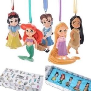 Disney Store Animators Collection Princess Doll Sketchbook Ornament Set of 5